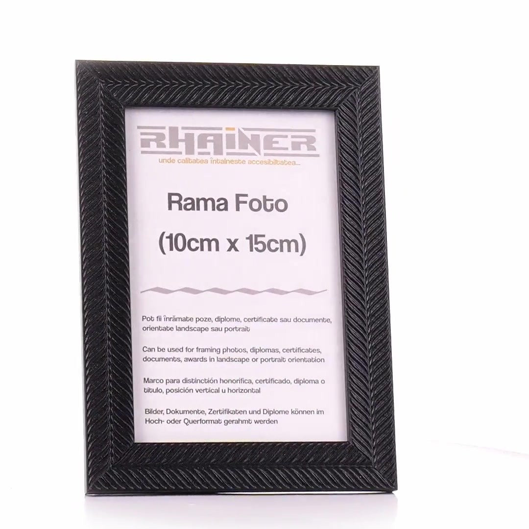 Rama foto Leon negru texturat 10x15