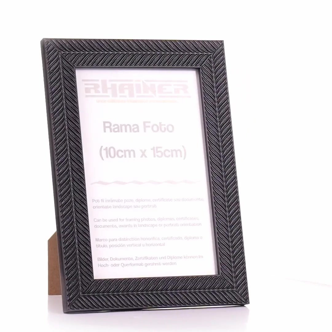 Leon black textured photo frame 10x15