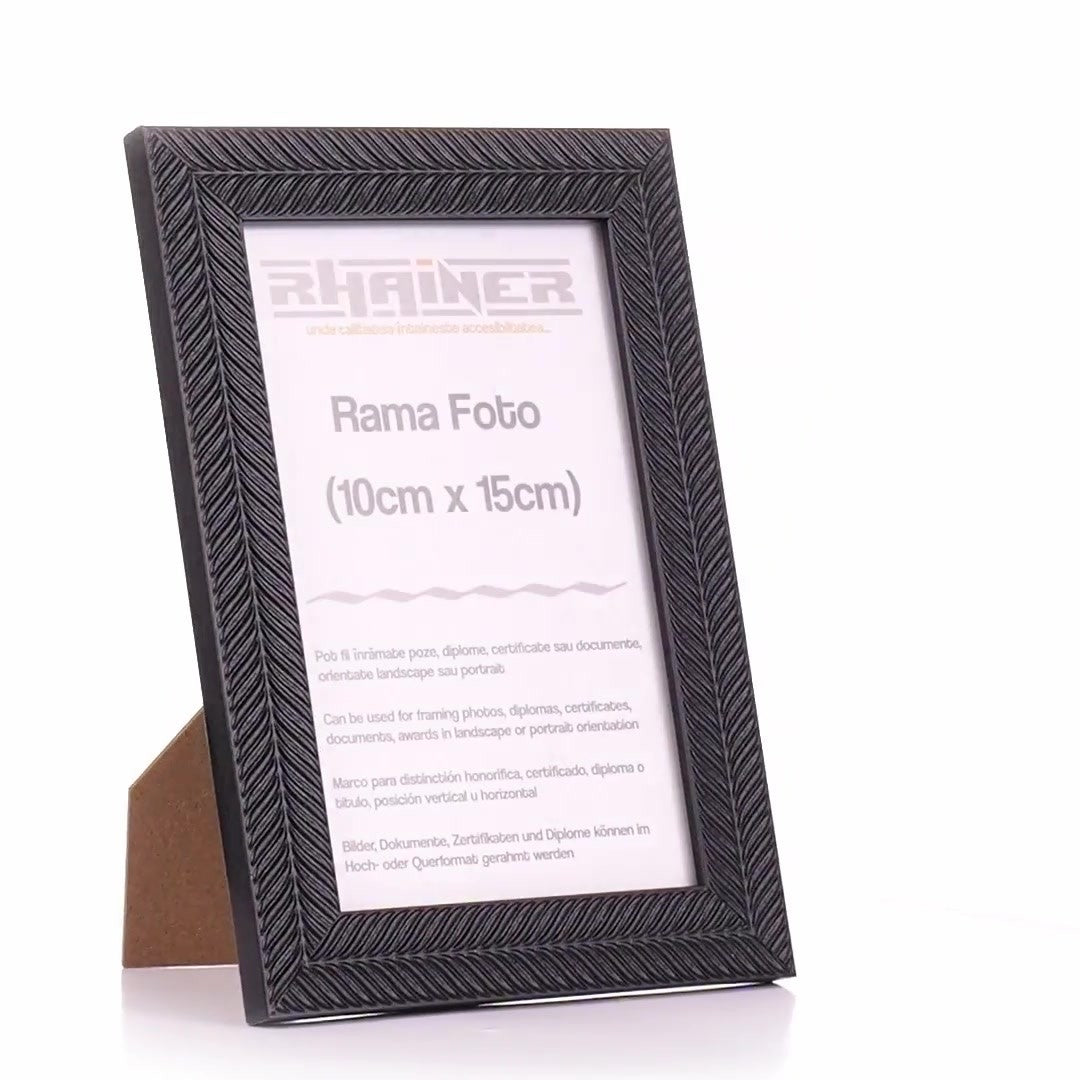 Rama foto Leon negru texturat 10x15