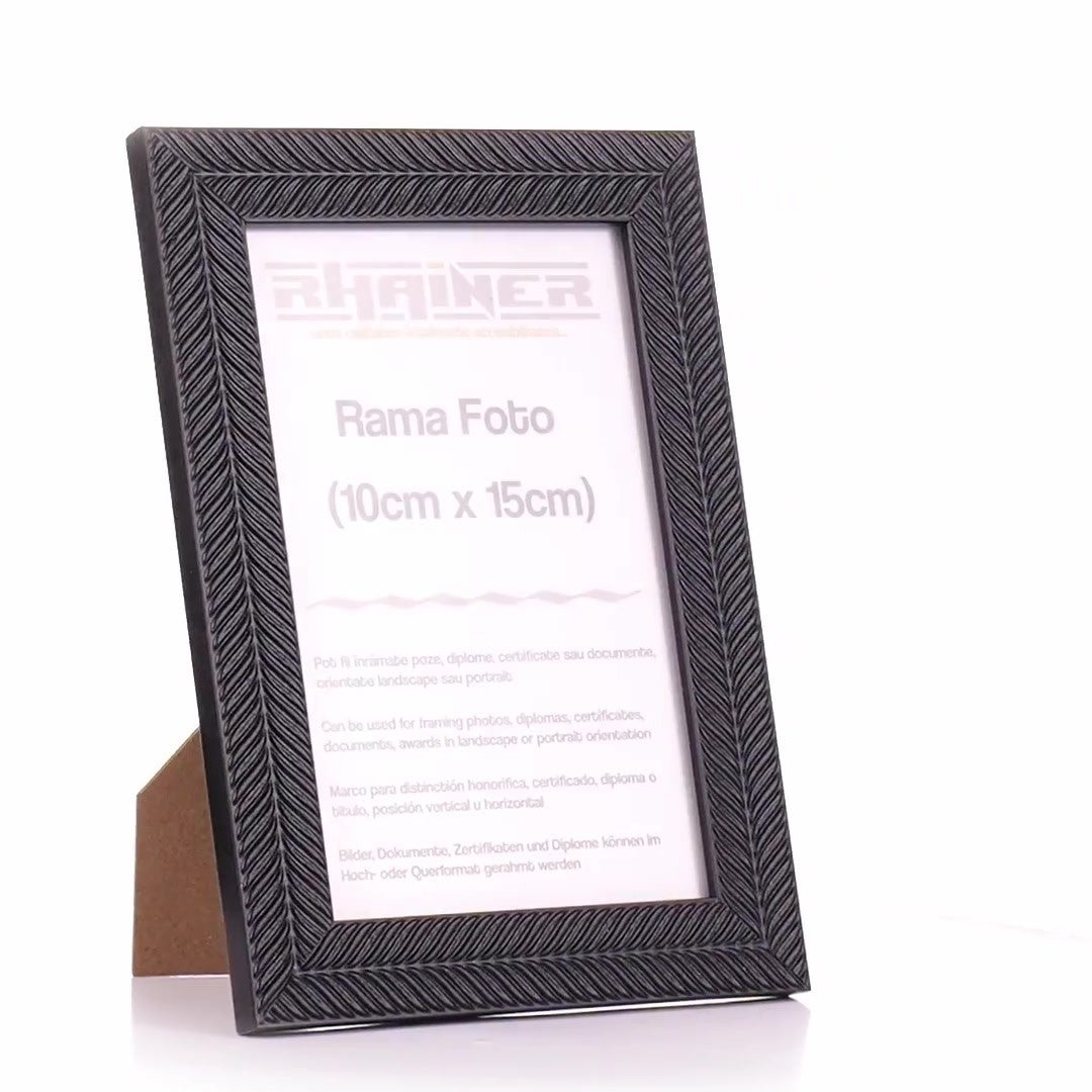 Rama foto Leon negru texturat 10x15