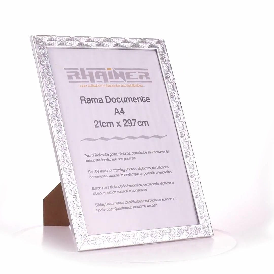 Textured silver Leon photo frame A4