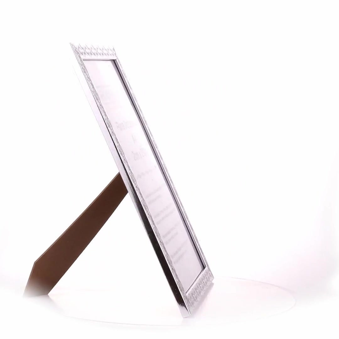 Textured silver Leon photo frame A4