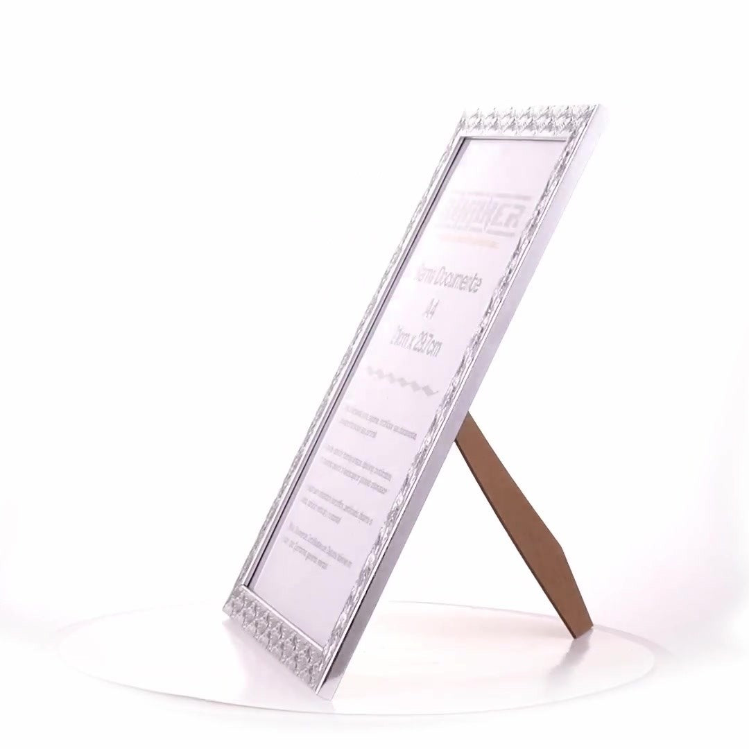 Textured silver Leon photo frame A4