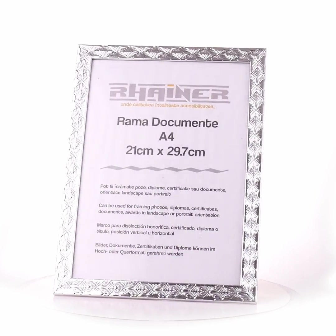 Textured silver Leon photo frame A4