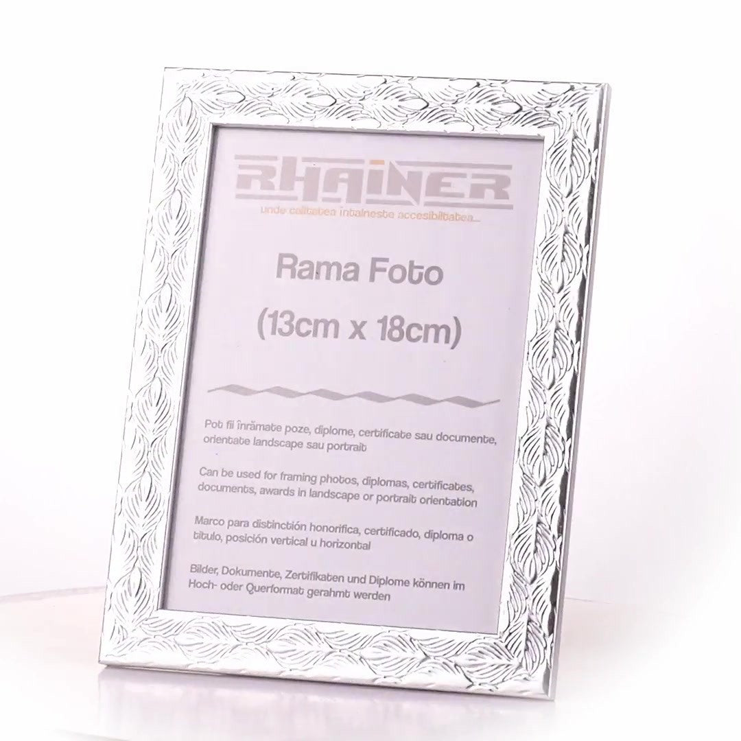 Leon textured silver photo frame 13x18
