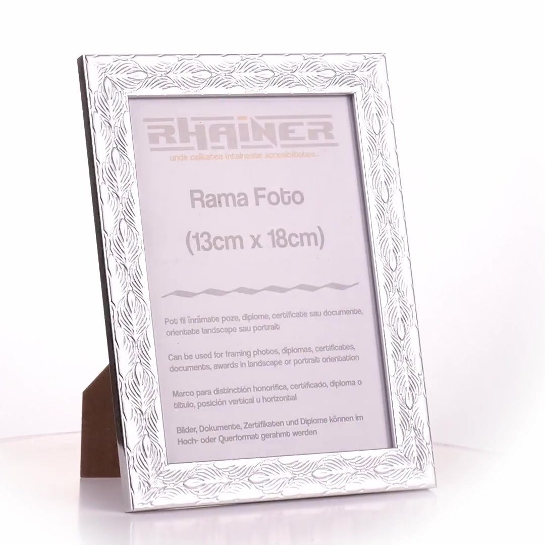 Leon textured silver photo frame 13x18