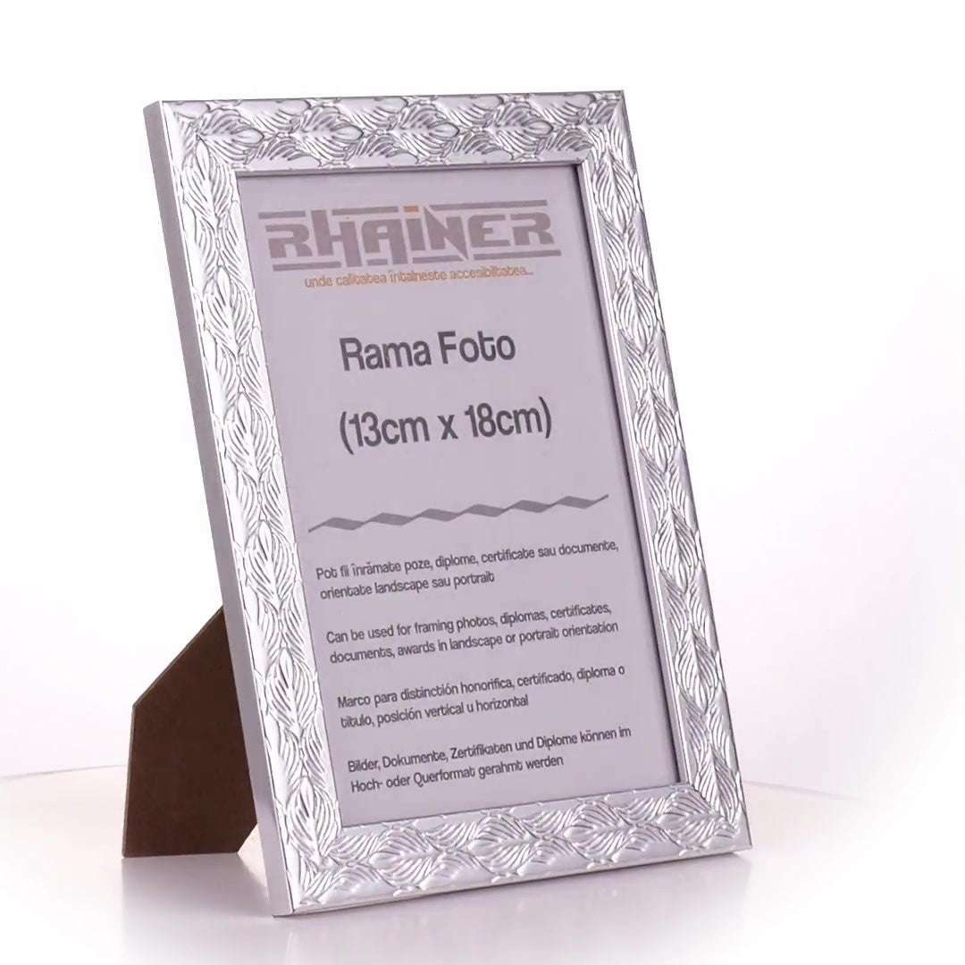 Leon textured silver photo frame 13x18