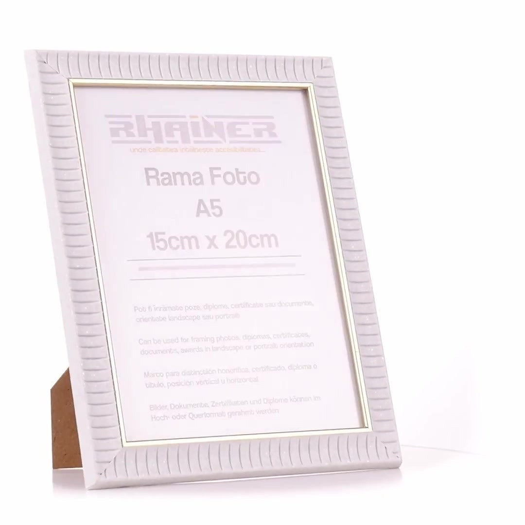 Rama foto Merida alb+auriu A5