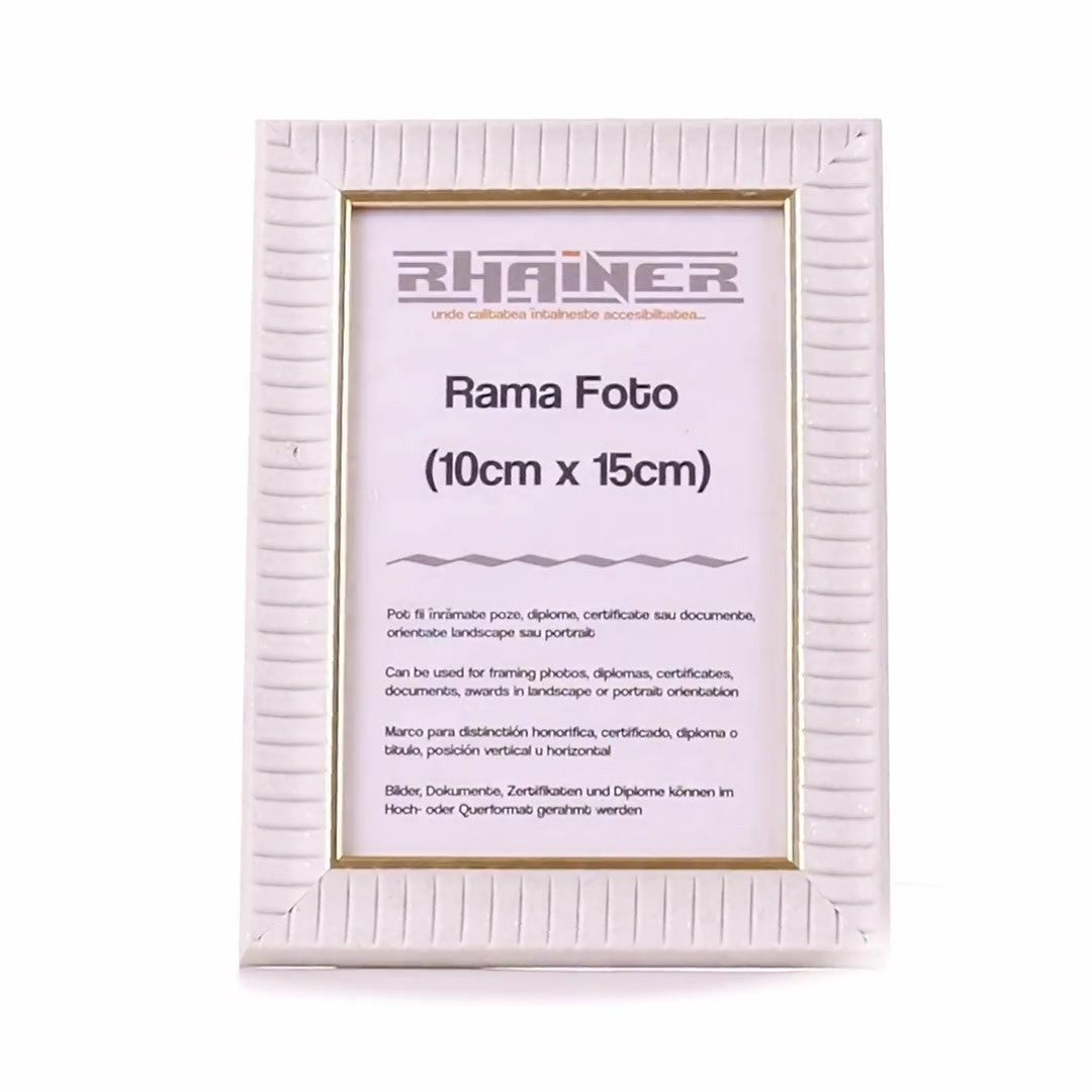 Rama foto Merida alb+auriu 10x15