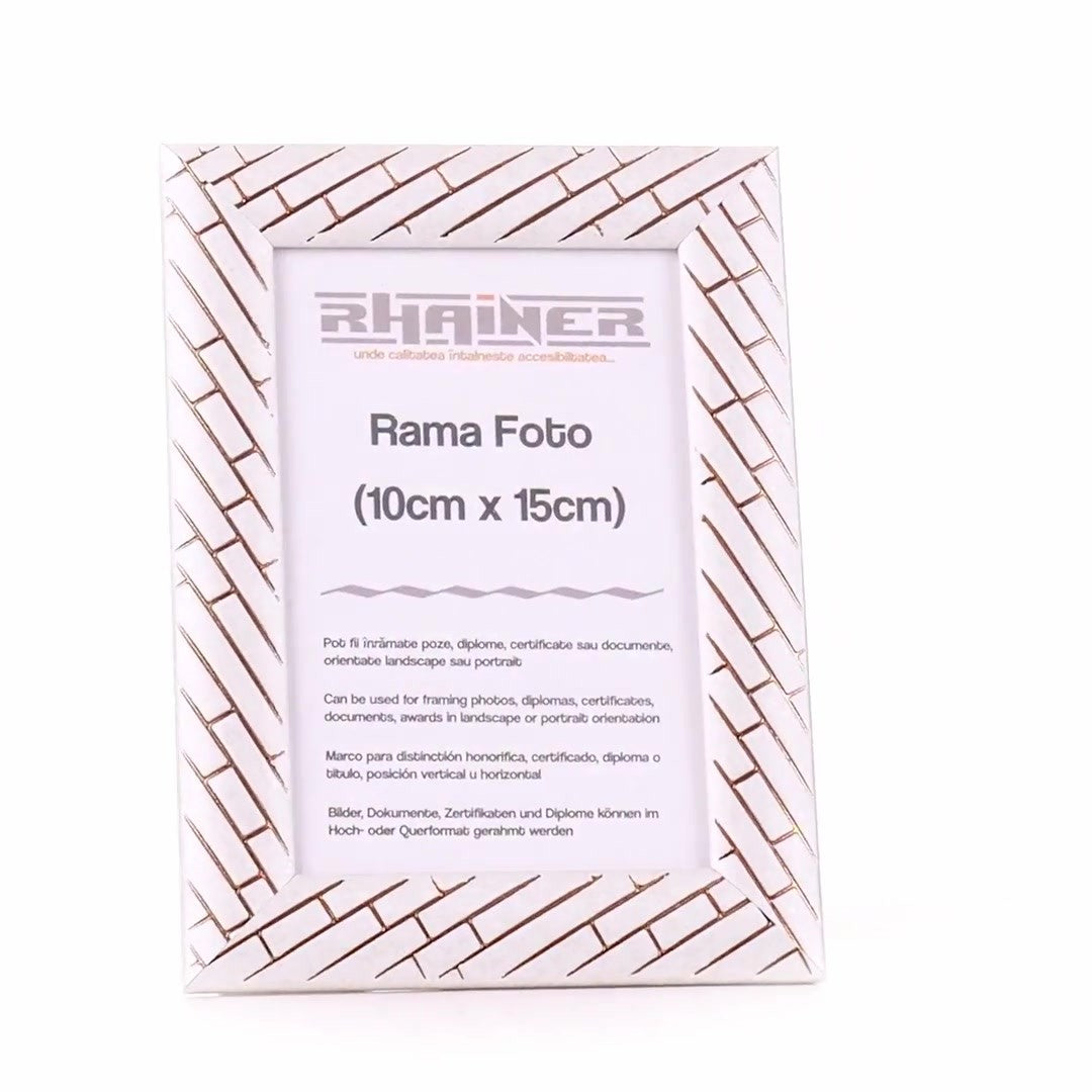 Rama foto Barrio alb+auriu rose 10x15