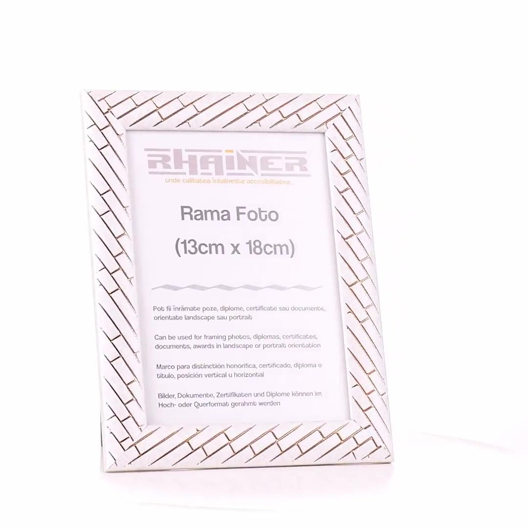 Barrio white+rose gold photo frame 13x18