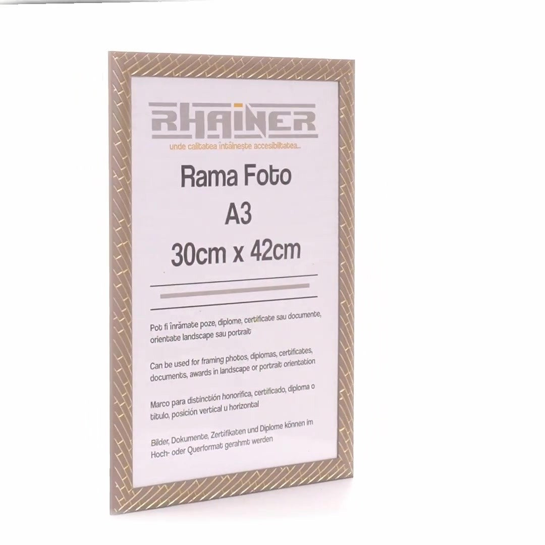 Rama foto Barrio gri+auriu A3