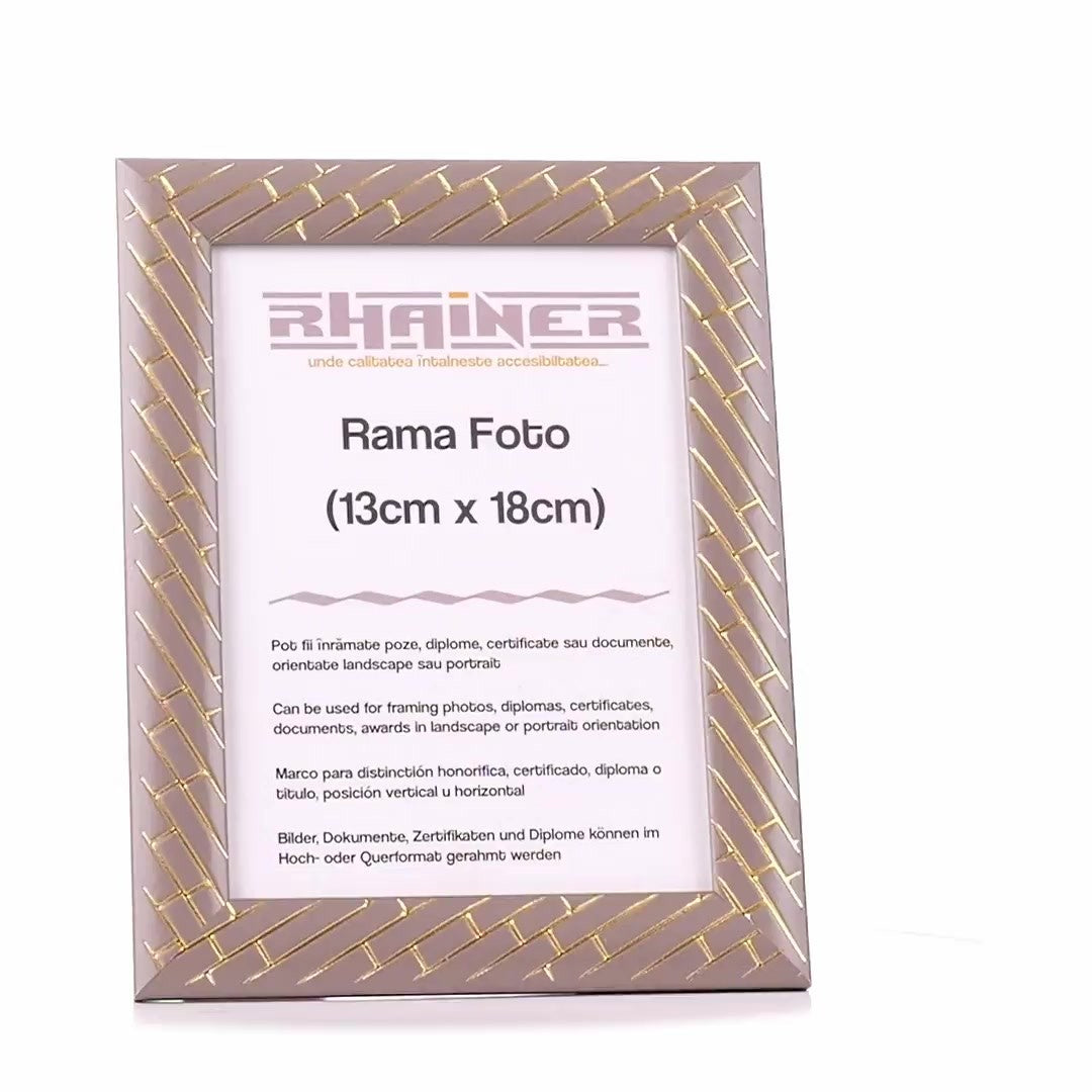 Barrio gray+gold photo frame 13x18