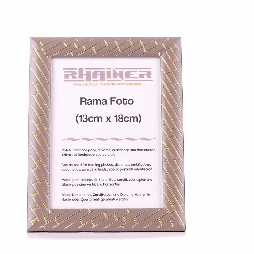 Barrio gray+gold photo frame 13x18