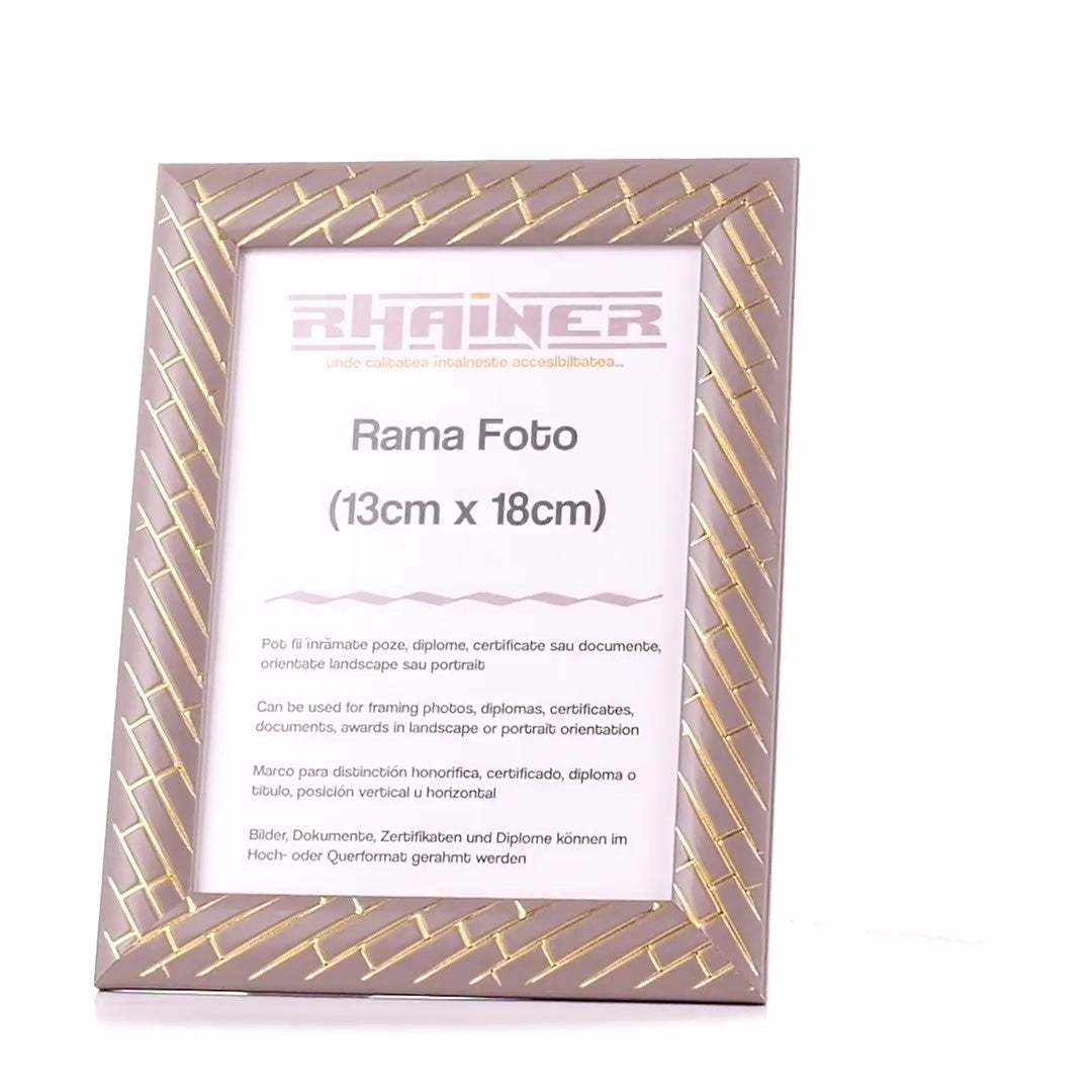 Barrio gray+gold photo frame 13x18