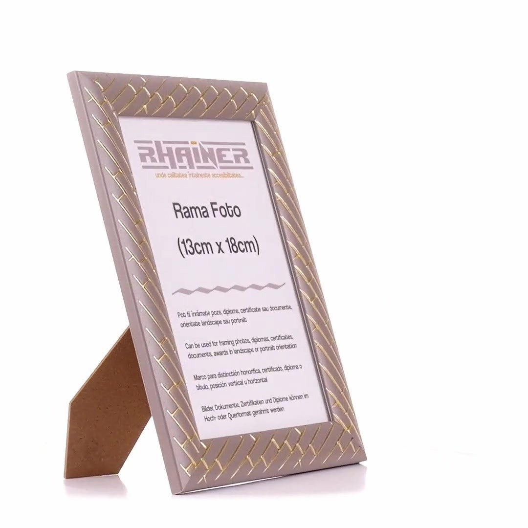 Barrio gray+gold photo frame 13x18