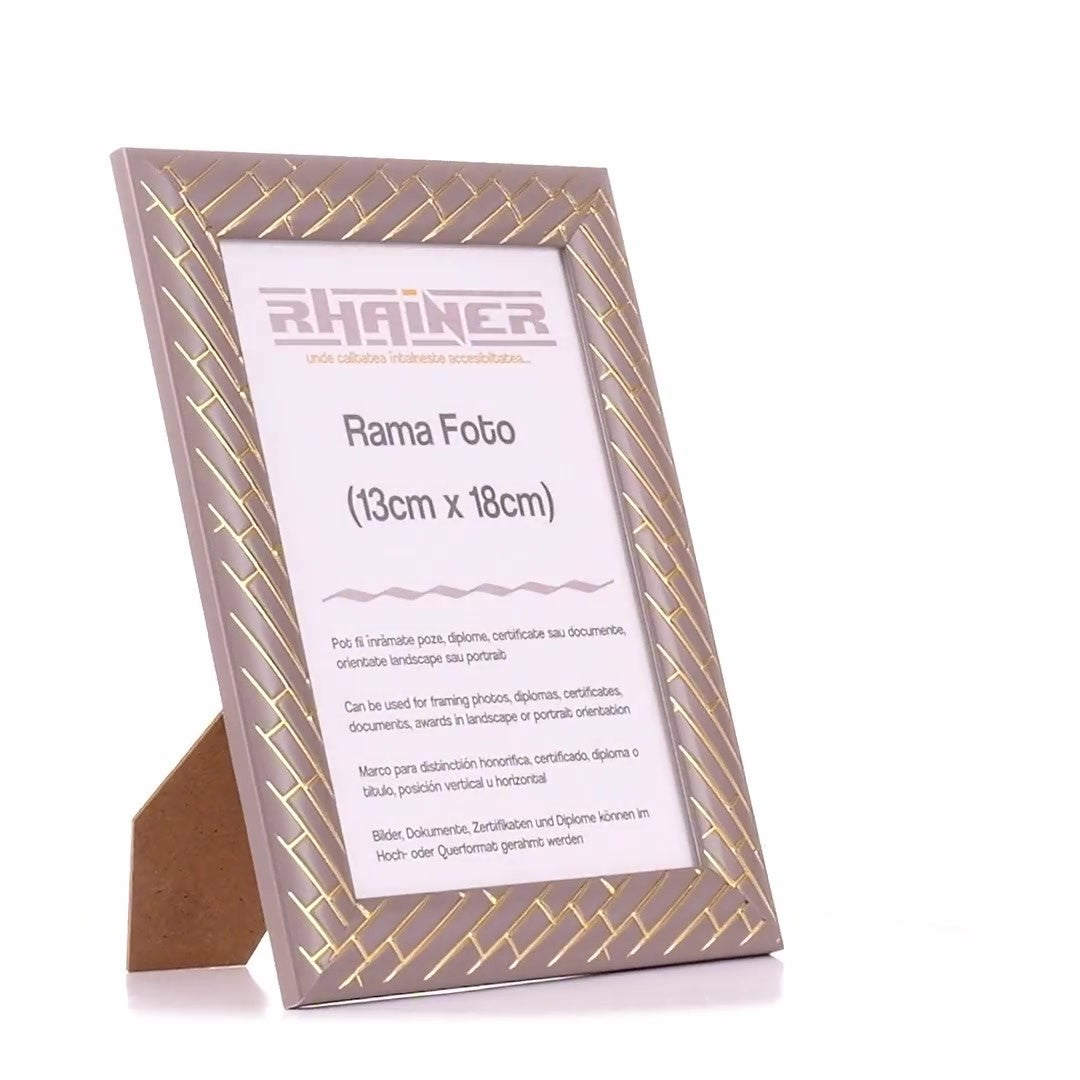 Barrio gray+gold photo frame 13x18