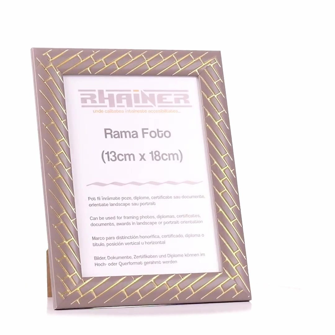 Barrio gray+gold photo frame 13x18