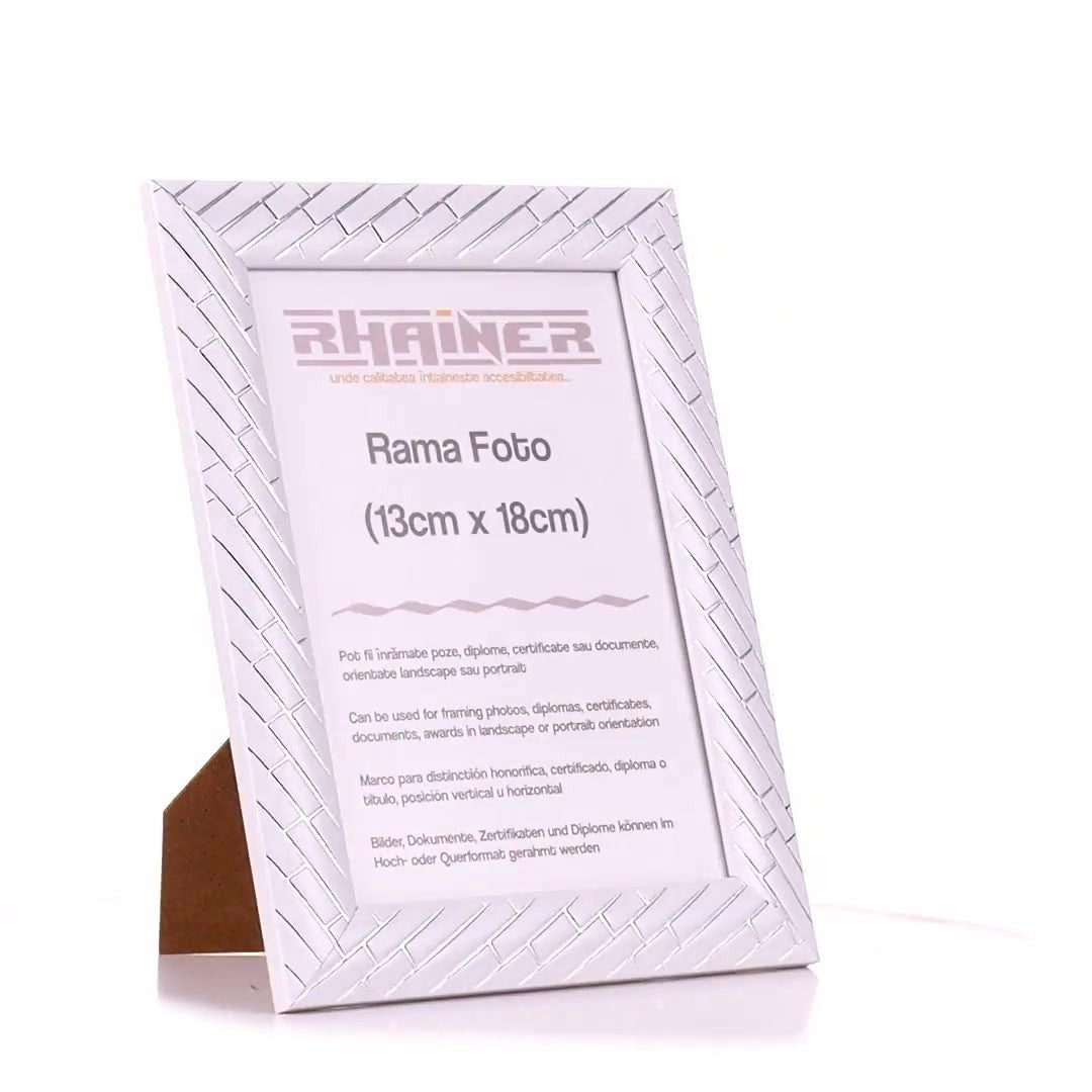 Barrio white+silver photo frame 13x18