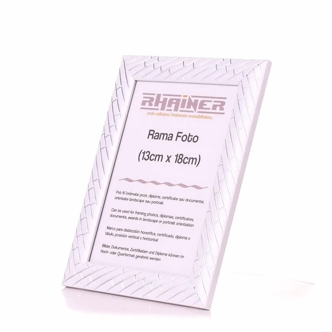 Barrio white+silver photo frame 13x18