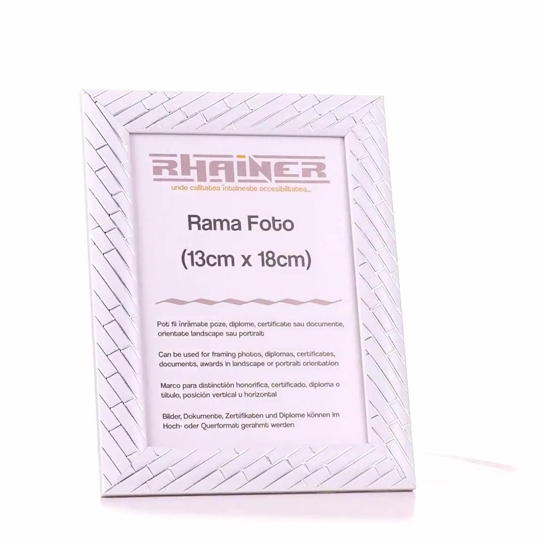 Barrio white+silver photo frame 13x18