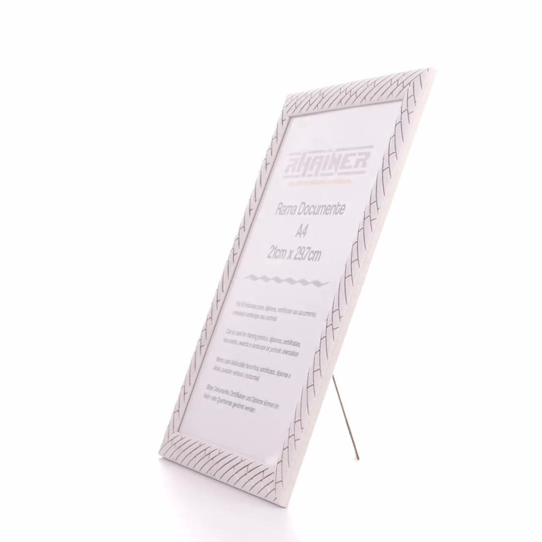Barrio white+silver photo frame A4