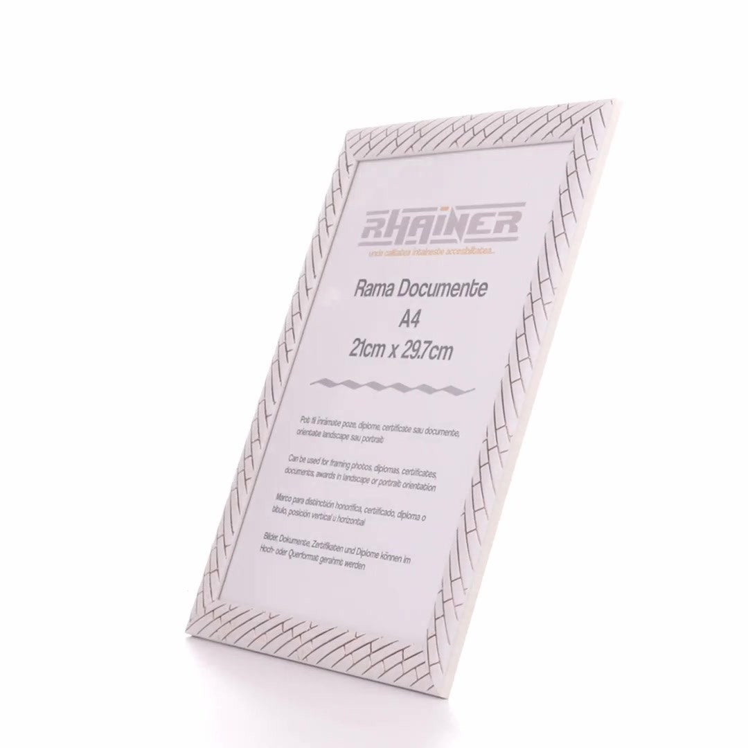 Barrio white+silver photo frame A4