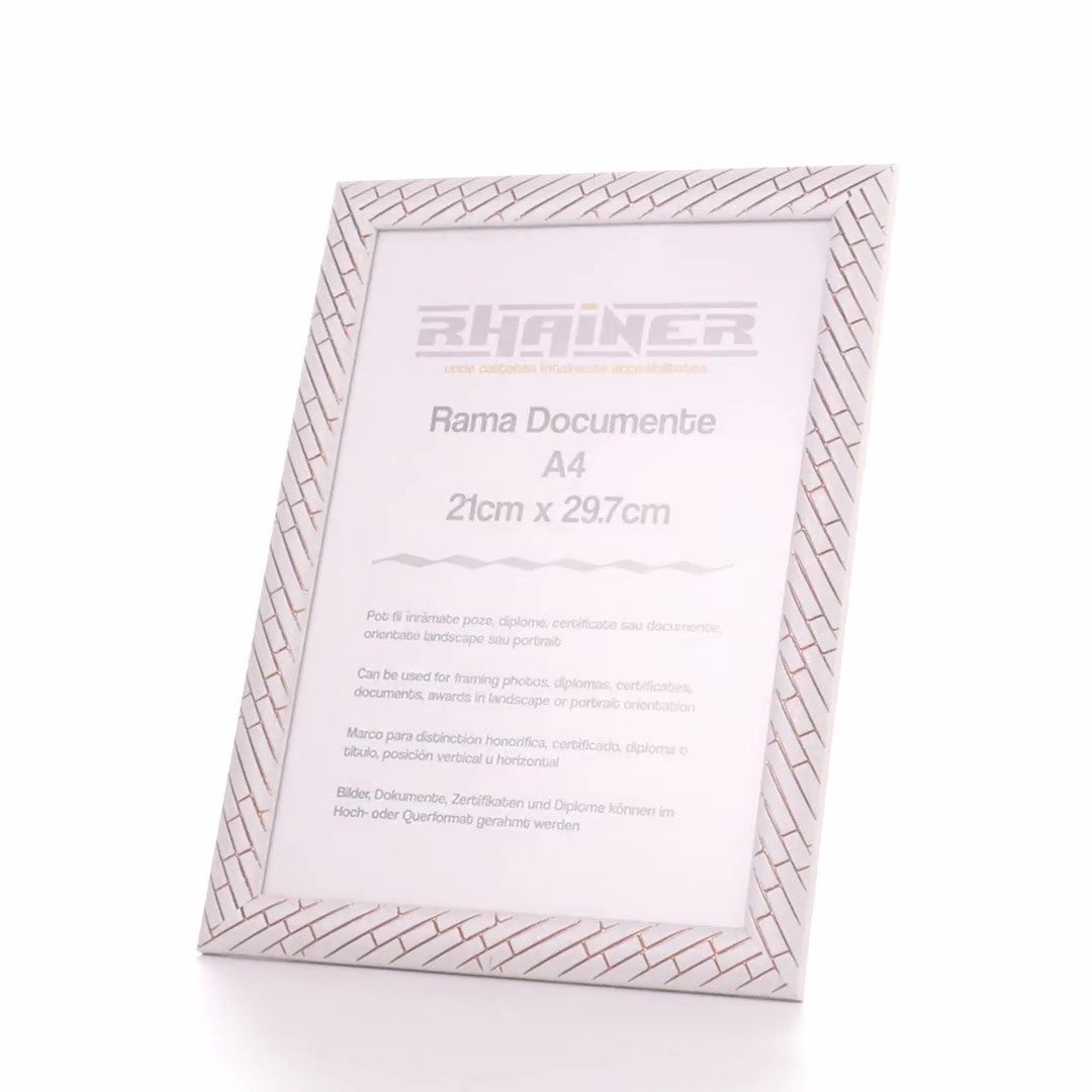 Barrio white+silver photo frame A4