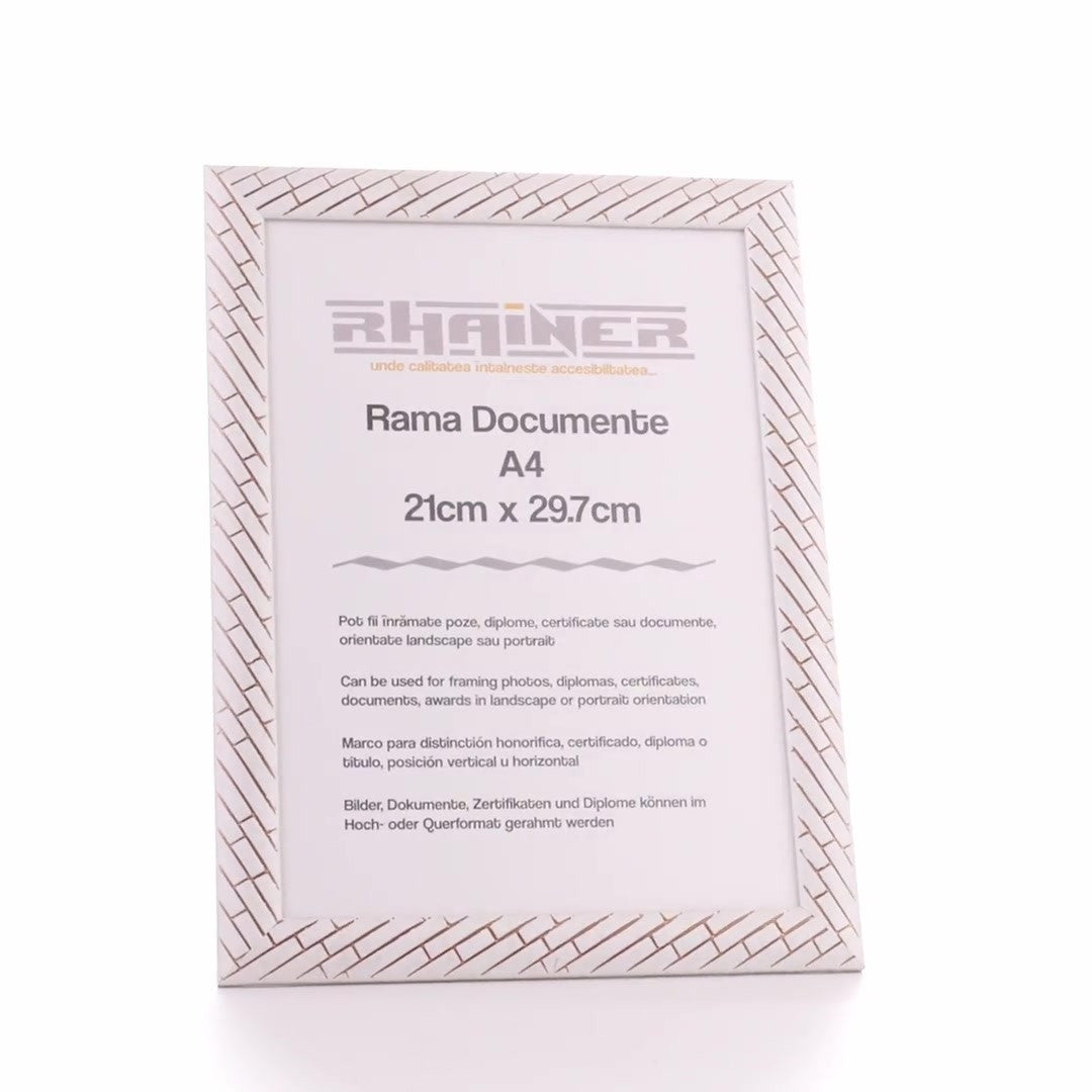 Barrio white+silver photo frame A4