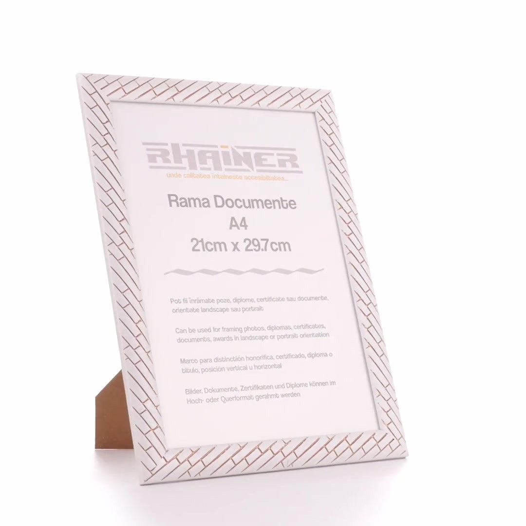 Barrio white+silver photo frame A4