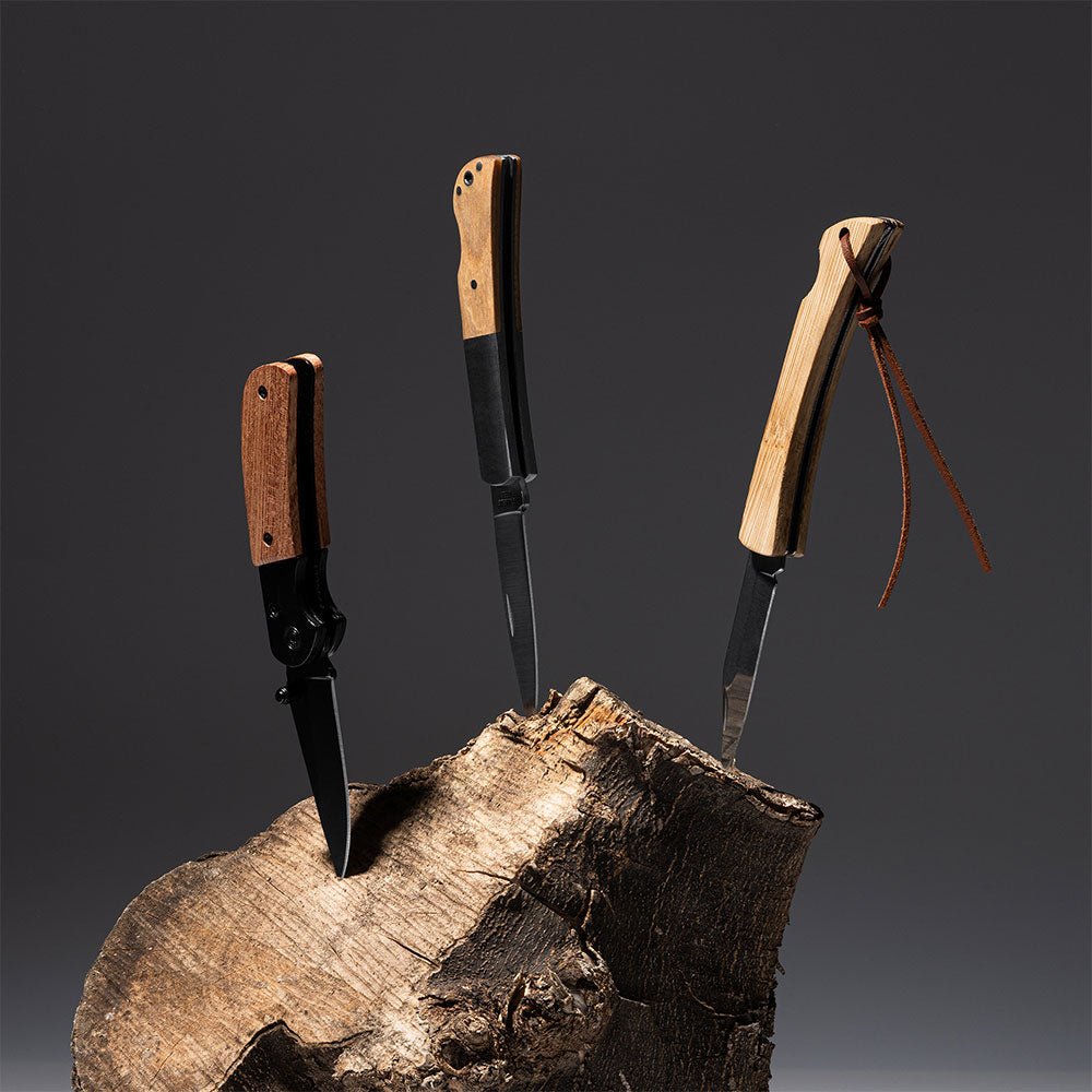 Briceag cu maner de lemn gravabil KAIDE NA3988S1999 - Green Print