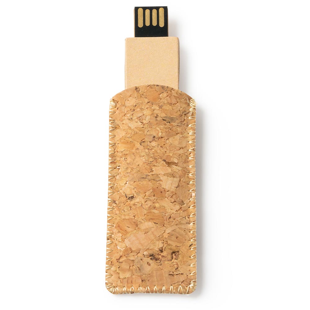 Stick USB 16GB din carton reciclat cu husa de pluta US4197G1629 - Green Print