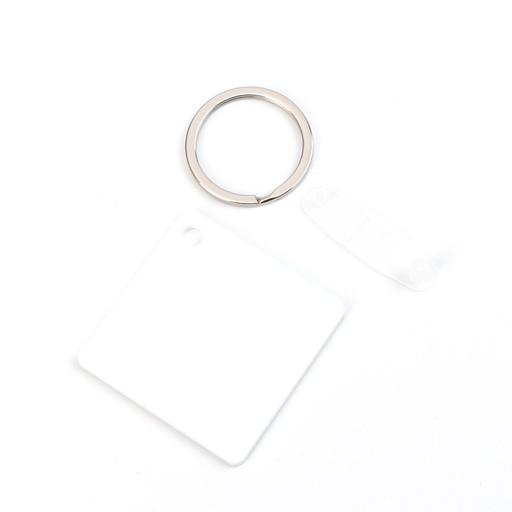 Breloc sublimabil din plastic patrat SW650102 - Green Print