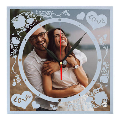 Ceas sticla sublimare LOVE 20x20 CS2020629 - Green Print