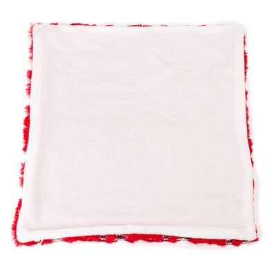 Husa perna Craciun fulgi rosu 40x40