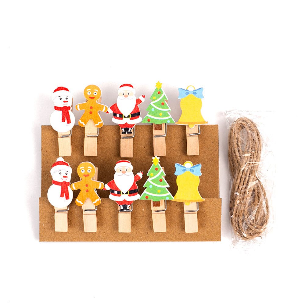 Mini carlige decorative CRACIUN3 - set 10 buc PR9001034 - Green Print