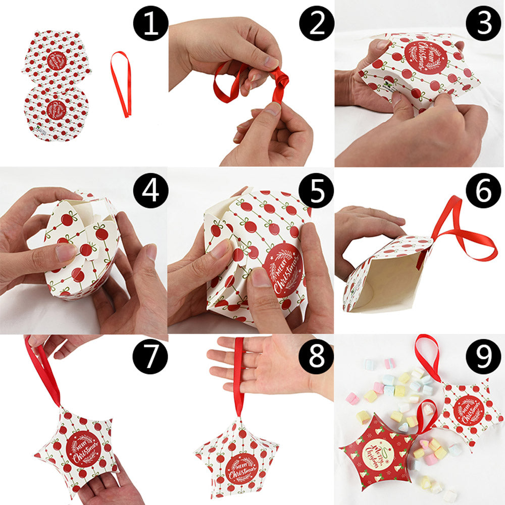 Ornament de brad din carton CRACIUN6 - set 10 buc