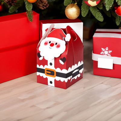 Cutie cani 3D Mos Craciun rosu