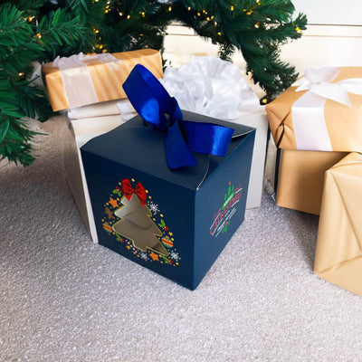 Cutie cani Craciun cu funda albastra B7116837 - Green Print