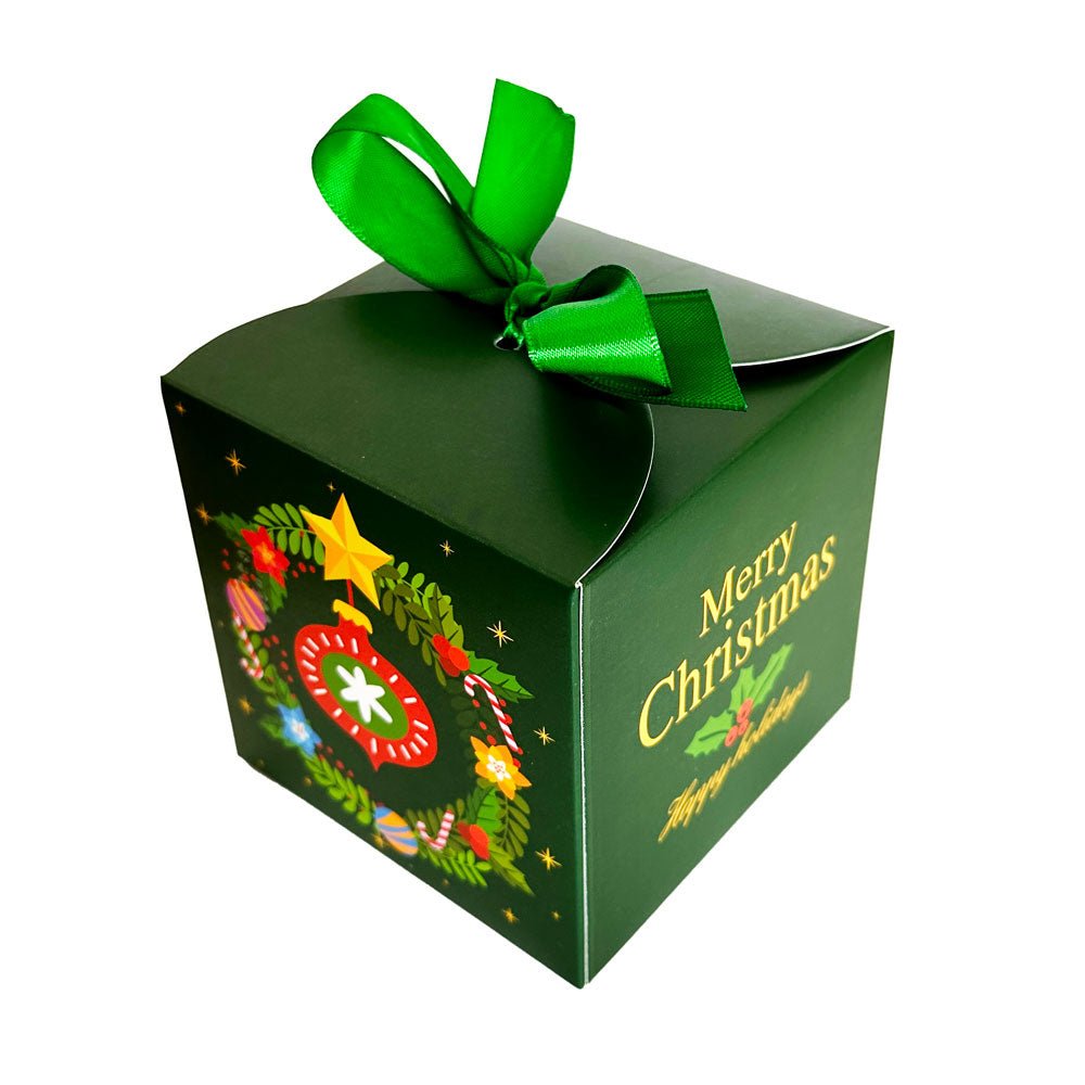 Cutie cani Craciun cu funda verde B7180656 - Green Print