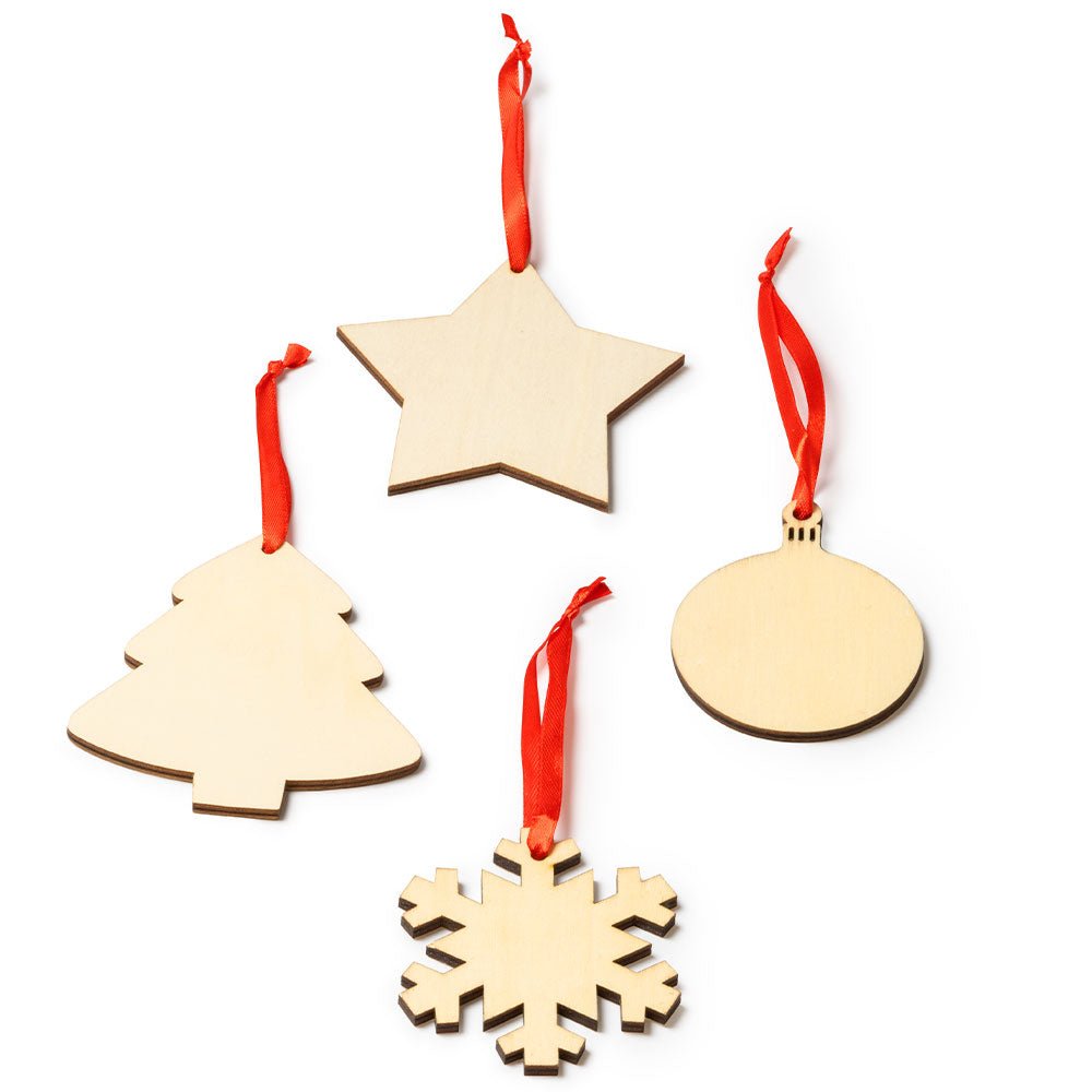 Ornament de brad din lemn cu snur rosu FULG XM1305S1514 - Green Print