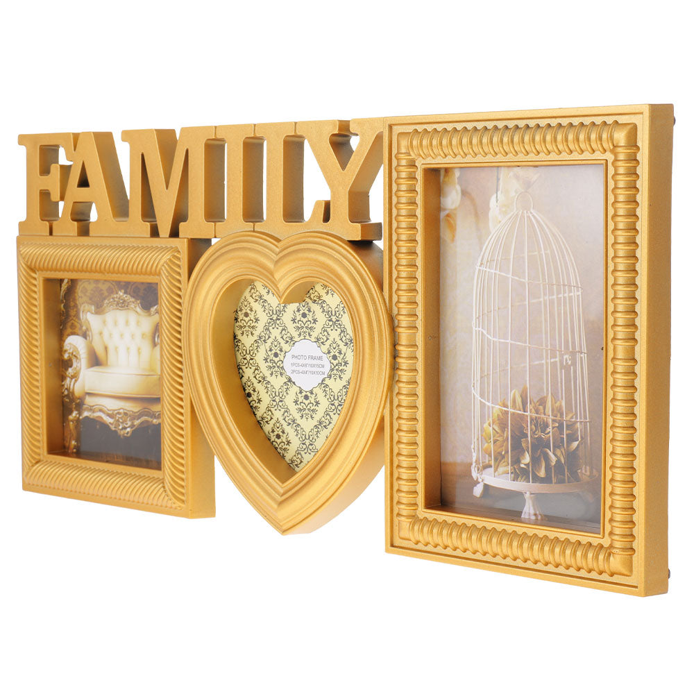 Rama foto colaj Family auriu 3 poze