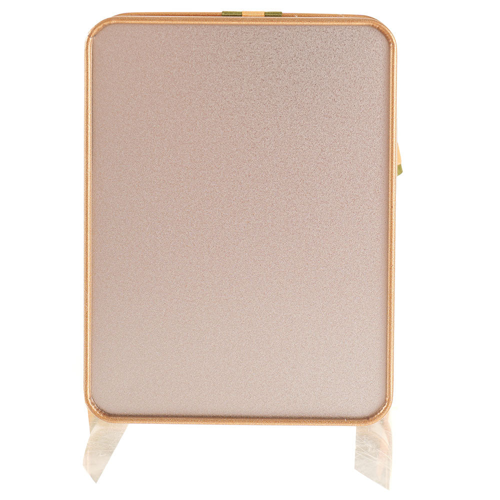 Cutie metalica aurie dreptunghiulara cu funda 12x9x4