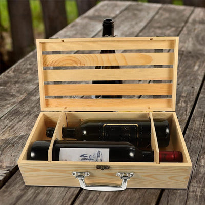 Cutie lemn tip cufar pentru 2 sticle de vin WD164891 - Green Print