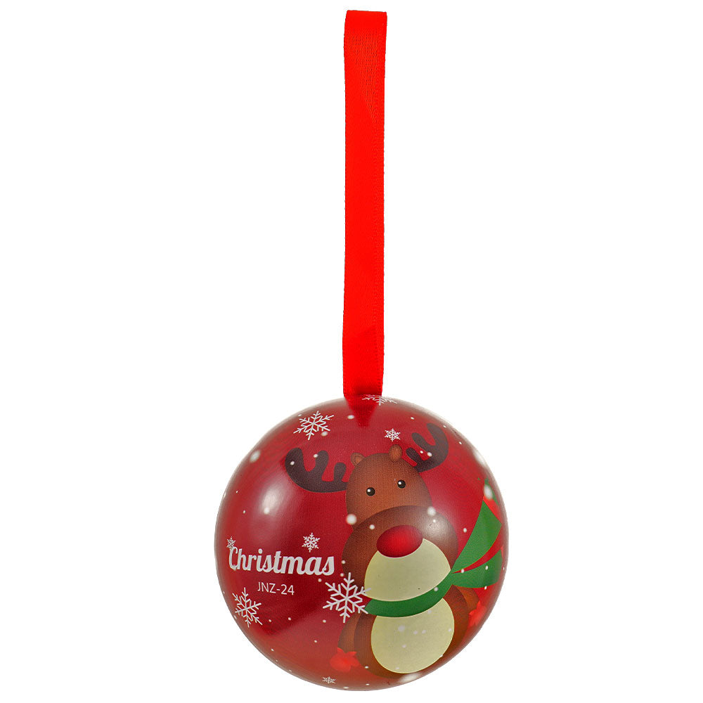 Glob de brad metalic rosu cu model ren Ø7 cm