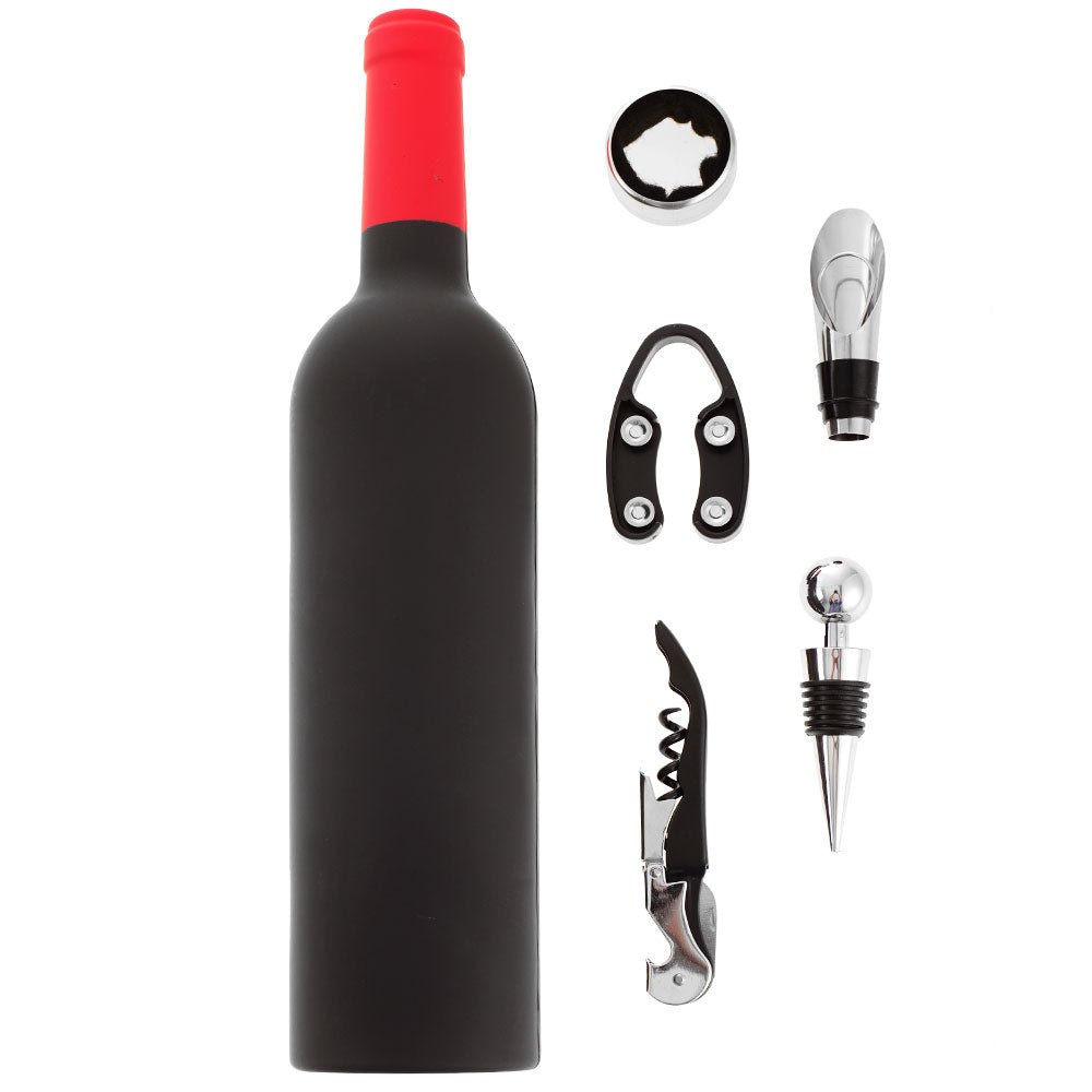 Set 5 accesorii vin in cutie in forma de sticla VN165219 - Green Print