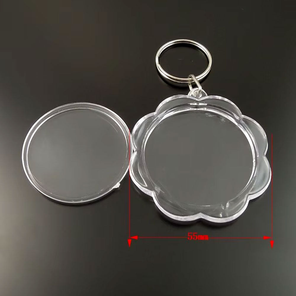 Breloc plastic insertie foto Floare - set 100 buc