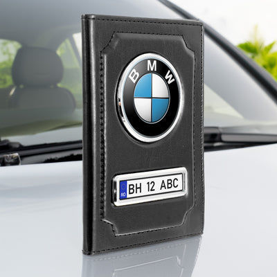 Portofel acte AUTO sigla si numar inmatriculare - negru lucios