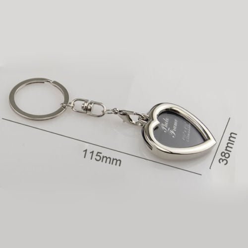 Breloc metalic insertie foto inima SH22 - Green Print