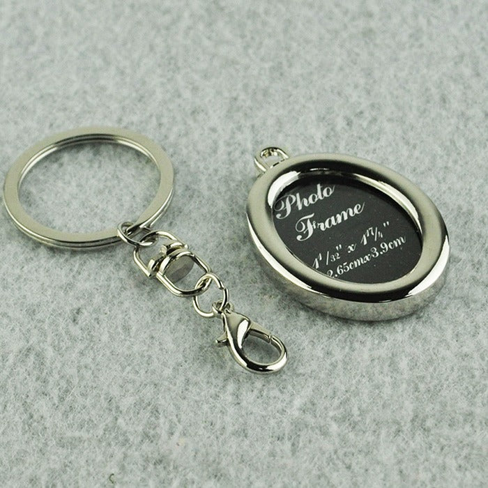 Breloc metalic insertie foto oval